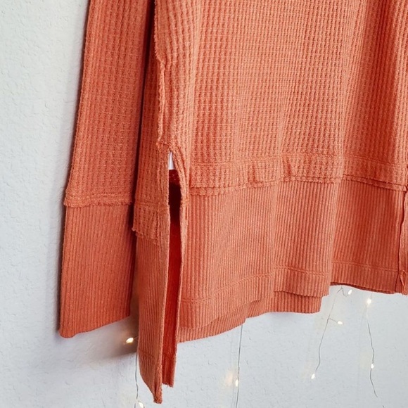 Free People North Shore Waffle Knit Thermal Top S - Picture 6 of 7